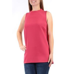 ALFANI Womens Pink Zippered Sleeveless Crew Neck Hi-Lo Hi-Lo Top Size: 8
